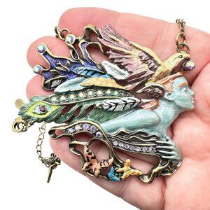 Kirks Folly Womens Necklace Josephine Wall Spirit of Flight Crystal Bronze